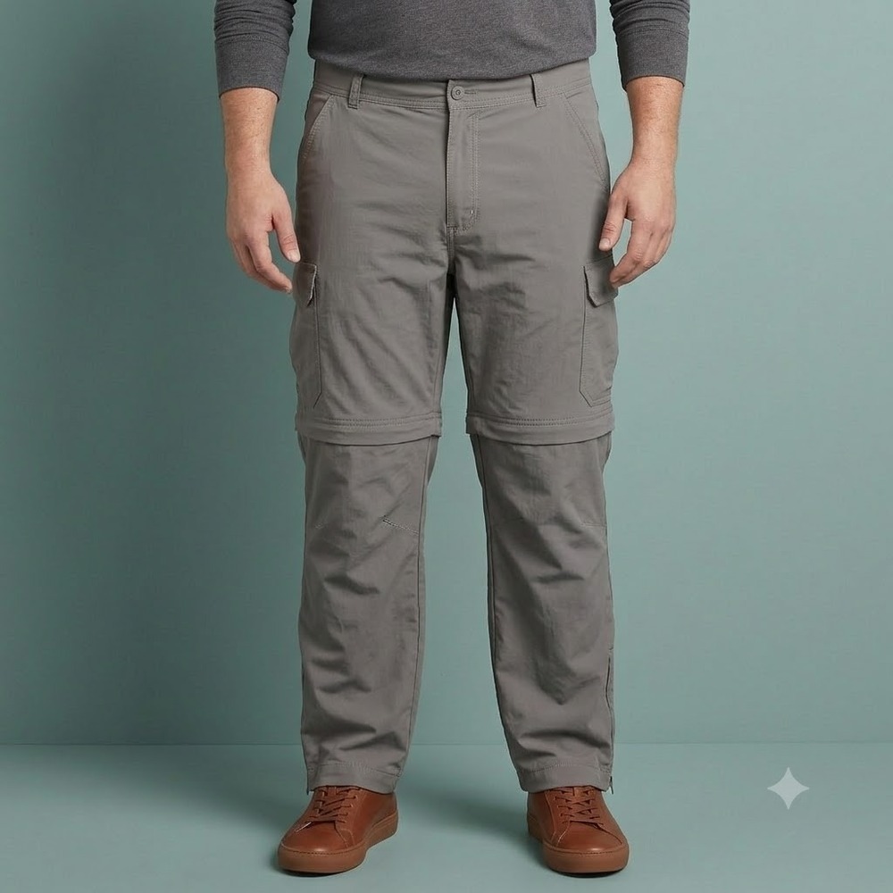 Red Head Convertible Cargo Pants Men's 38x30 Gray Zip-Off Hiking